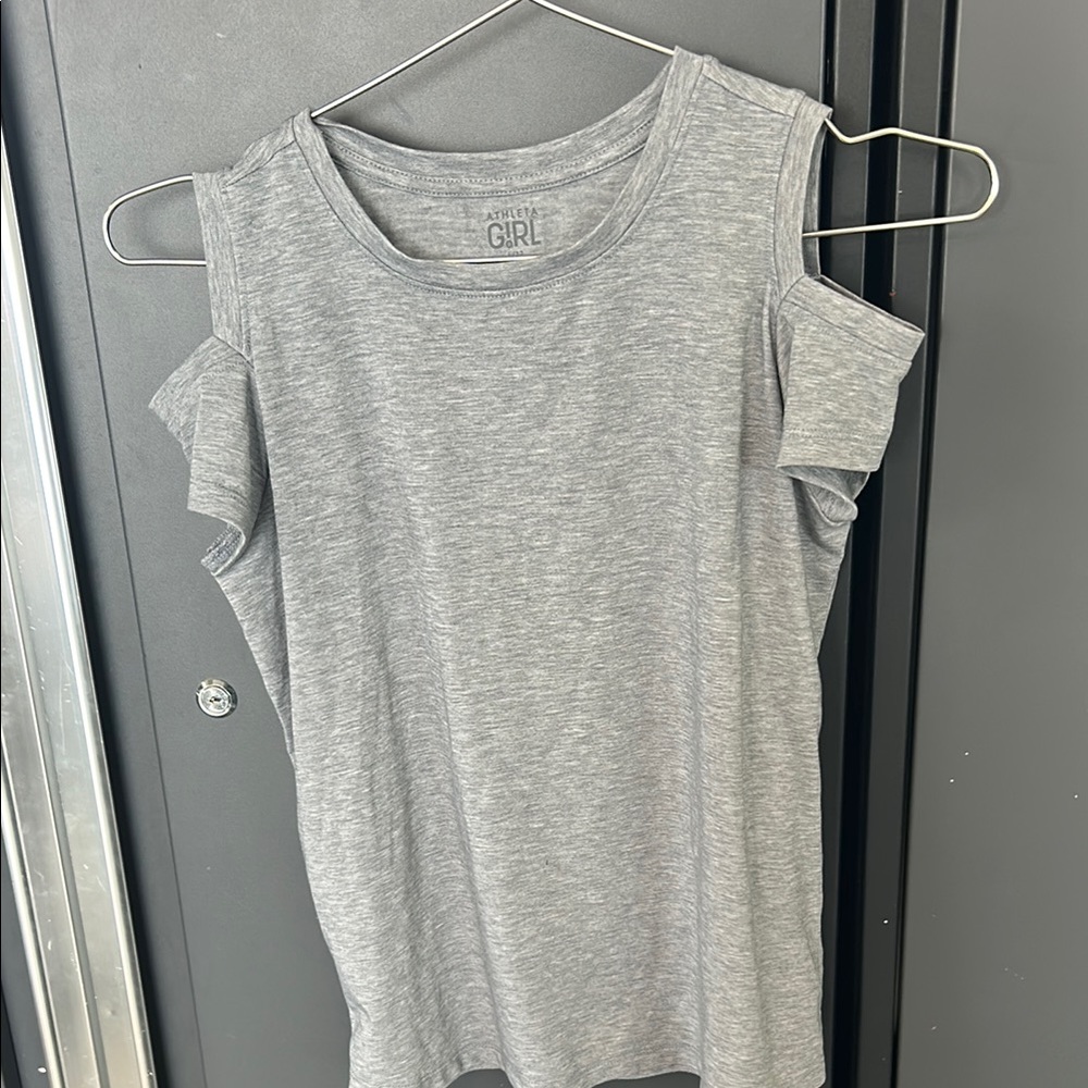 Athleta Gray Cut Out Muscle Tee